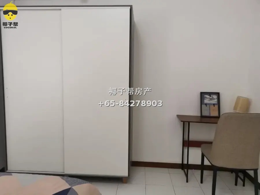 Novena apartment common room with floor-to-ceiling windows, 4