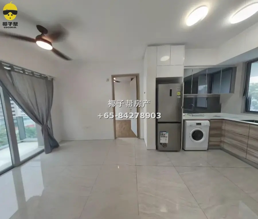 Kovan one-bedroom apartment, near MRT, regular square layout 1