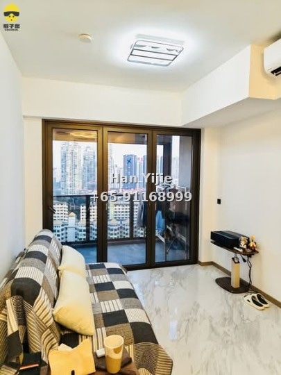 🔥High-rise one-bedroom unit for rent! Near two subway lines, pool+gym+sky lounge, furniture negotiable~ 4