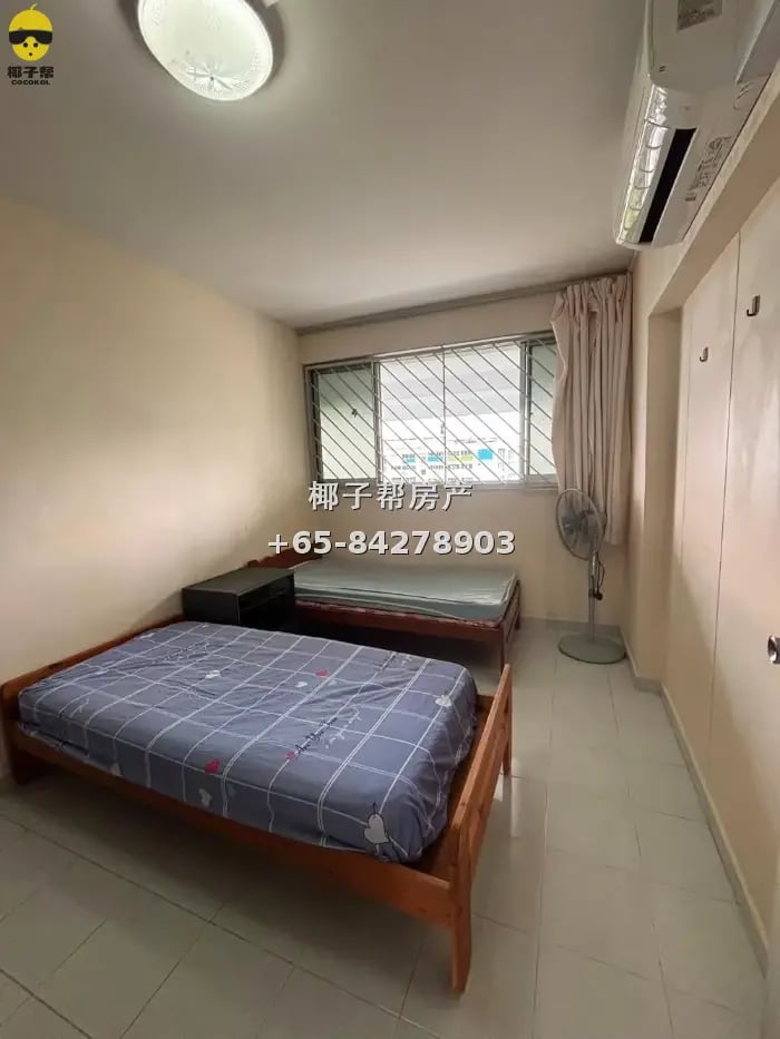 Two-person room in an HDB flat next to Yishun MRT station. U 2